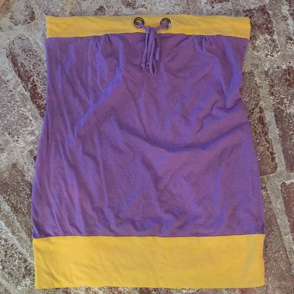 Purple and yellow gold strapless tops. - Picture 3 of 7